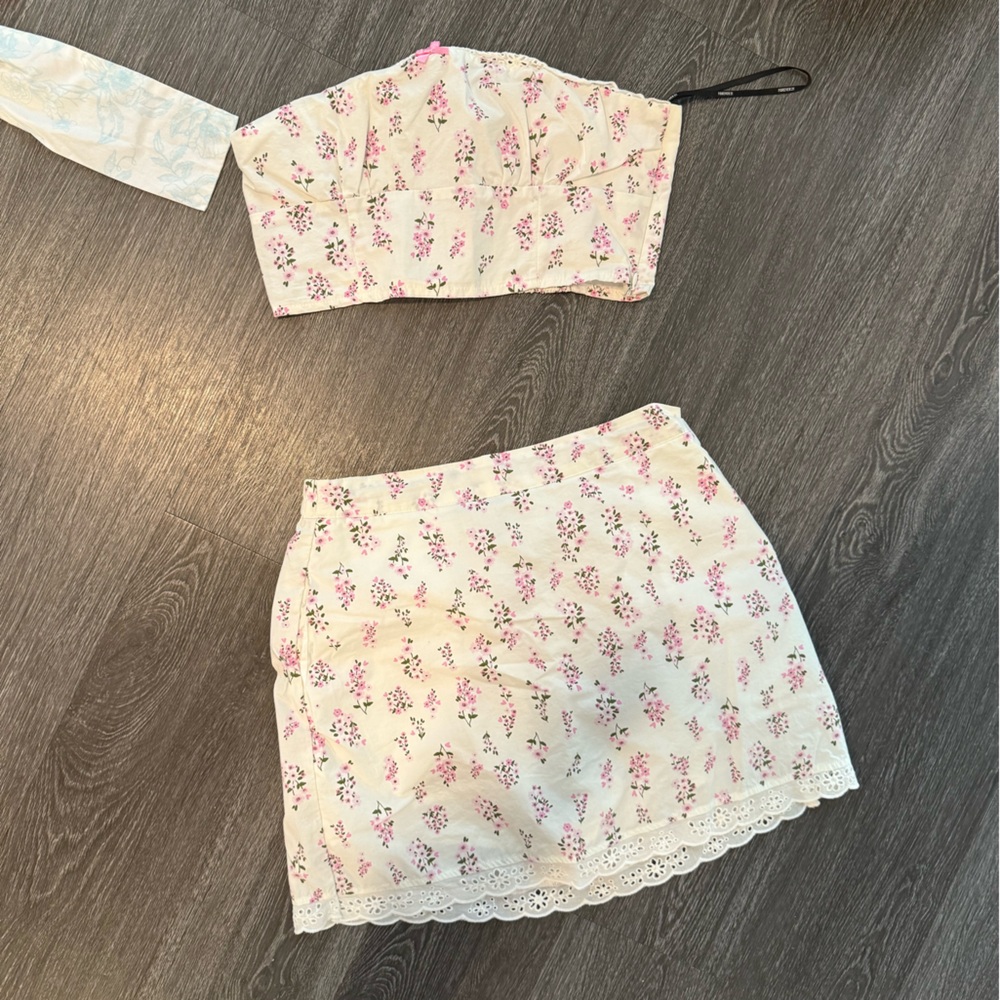 Floral Cream Kids Skirt